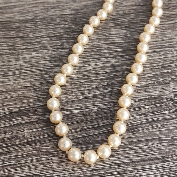 Vintage cream pearl necklace 1950s retro - Picture 4 of 7